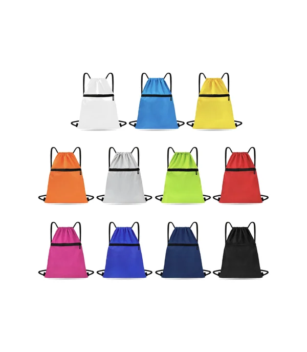 Zip-Pocket Drawstring Bag