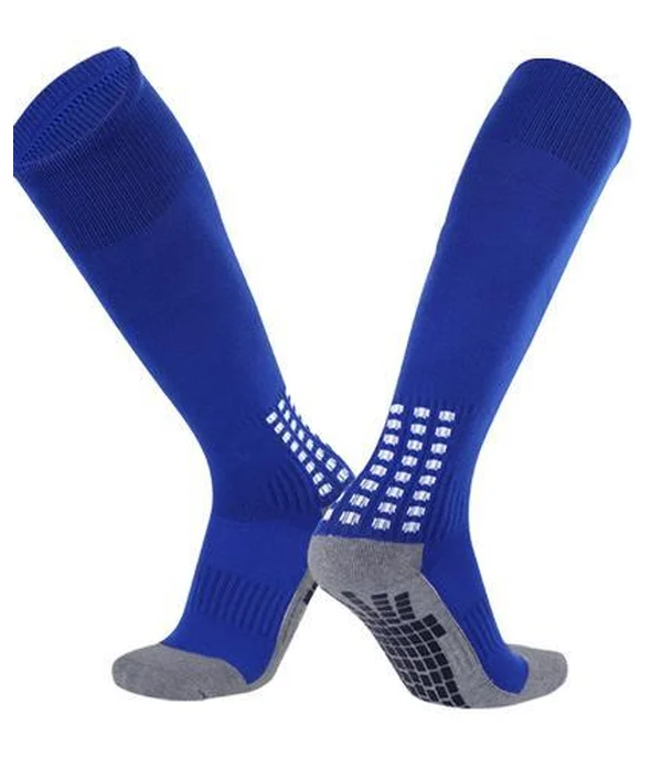 Long Grip Football Sock, Terry Sole (Grey Sole)
